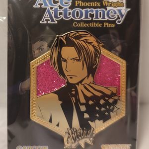 Ace Attorney Phoenix Wright Miles Edgeworth Golden Series Enamel Pin
